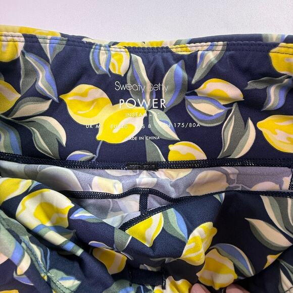 Sweaty Betty Power 6” Bike Shorts in Blue Lemon Tree Size Medium  US 8 - Picture 10 of 15
